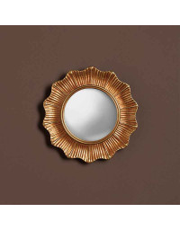 Petit miroir convexe doré Vagues 17x2x17cm