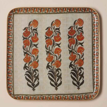 Ensemble 2 plateaux carrés Kanpur 27x2x27cm