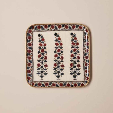 Ensemble 2 plateaux carrés Kanpur 27x2x27cm