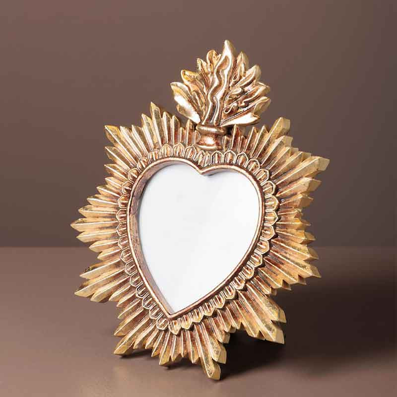 Porte-photo Ex-voto Doré 21x19 Cm - Cadre Décoratif Original Et Spirituel