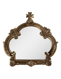 Miroir à poser baroque résine doré 30x3x30cm