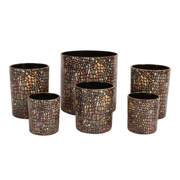 Photophore mosaïque verre 15x15x15cm