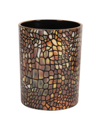 Photophore mosaïque verre marron 13x13x13cm