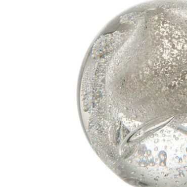 Presse papier bubbel glas Zilver Small 9x9x9cm