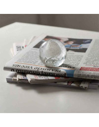 Presse papier bubbel glas Zilver Small 9x9x9cm