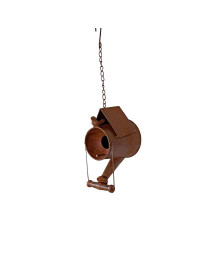 Nichoir oiseaux à suspendre acier rouille 18x13x26cm