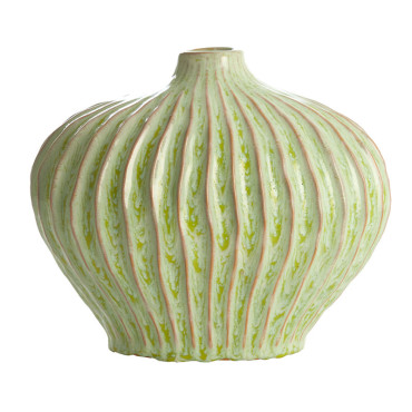 Vase décoratif céramique LORITO vert menthe 25x14x20cm