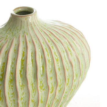 Vase décoratif céramique LORITO vert menthe 25x14x20cm