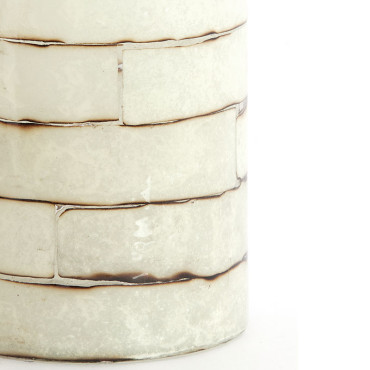 Photophore cylindrique blanc cassé DRONERI10x13 cm