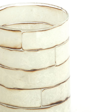 Photophore cylindrique blanc cassé DRONERI10x13 cm