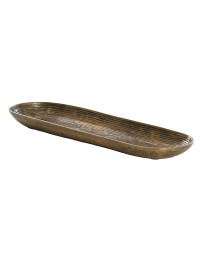 Grand plateau ovale Boira bronze antique 50x16x4cm