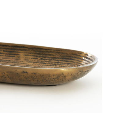 Grand plateau ovale BOIRA bronze antique 50x16x4cm