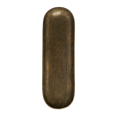 Grand plateau ovale BOIRA bronze antique 50x16x4cm