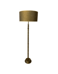 Lampadaire Sculpture Ely en Métal Bronze et Abat Jour Croco 159x50x50cm