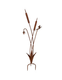 Tuteur à planter roseaux acier rouille 31x15x101cm