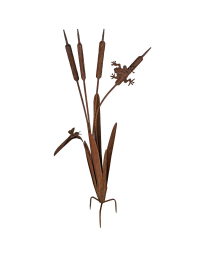 Tuteur déco roseaux acier rouille 50x31x91cm