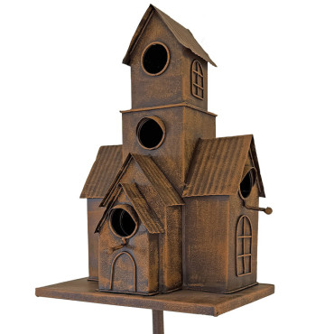 Nichoir oiseaux maison à planter 28x20x166cm