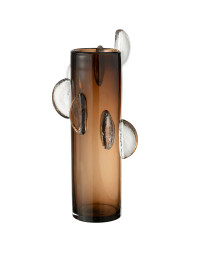 Grand vase verre marron 20x20x46cm
