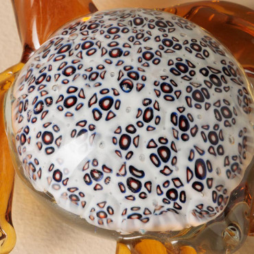 Tortue en verre fleurie 16x7x13cm