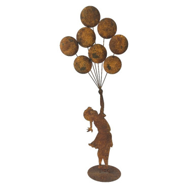 Silhouette fillette et ses ballons 27x13x80cm