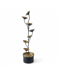 Grande fontaine à feuilles fer 32x32x124cm