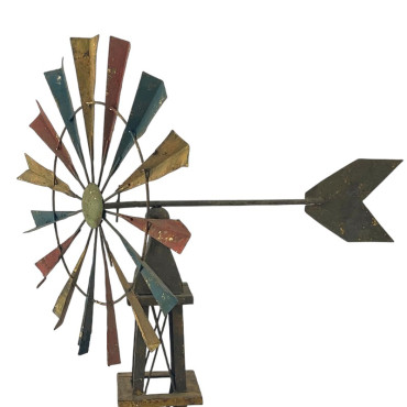 Moulin à vent fer 52x42x126cm