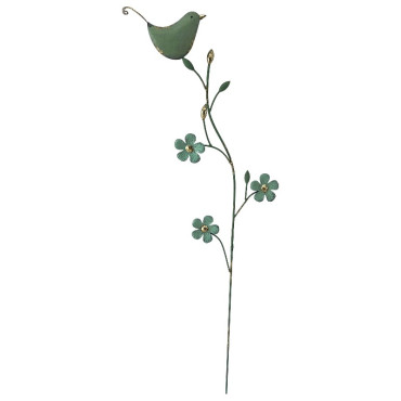 Tuteur déco oiseau fleur 38x4x101cm