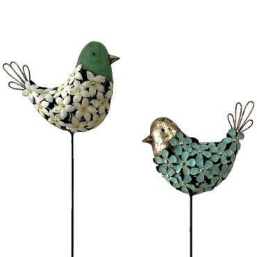 Set 2 tuteurs oiseaux 25x9x110cm