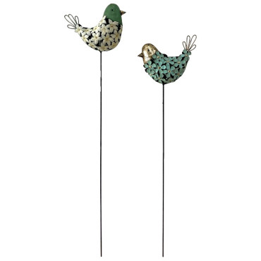 Set 2 tuteurs oiseaux 25x9x110cm