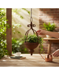 Jardinière à Suspendre en Fer Forgé Antique 18x35cm