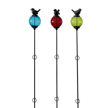 Ensemble 3 tuteurs boule oiseau 10x137cm