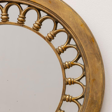 Miroir doré plumage 36cm