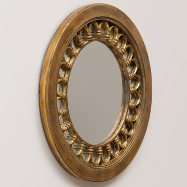 Miroir doré plumage 36cm