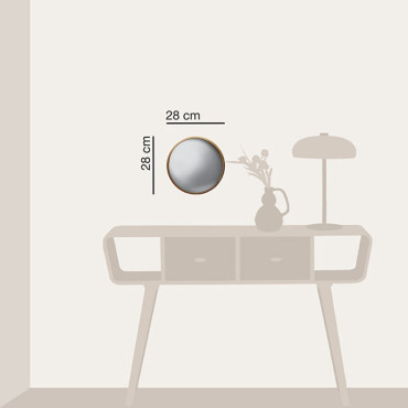 Miroir convexe moucheté doré 21cm