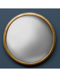 Petit miroir convexe moucheté doré 14cm