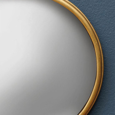 Petit miroir convexe moucheté doré 14cm