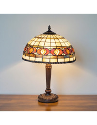 Lampe à poser Vitralia Verre et Métal Blanc et marron 48x35cm