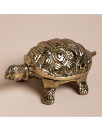 Boîte Tortue en Métal Doré finition Antique 16x7x10cm