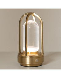 Lampe à Poser Loop en Métal Doré et Verre 18x9cm