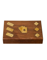 Boîte de jeux 3 en 1 détails laiton 25x4x12cm