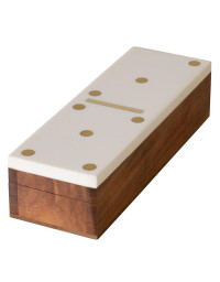 Boîte de jeux Acacia et Laiton 20x5x7cm
