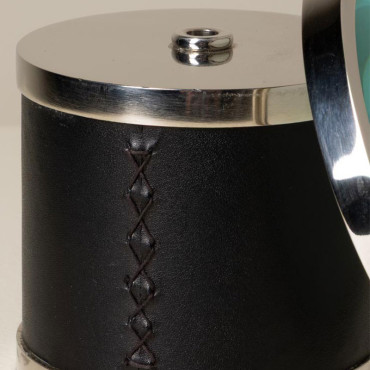 Loupe sur base cylindrique cuir 12x23x10cm