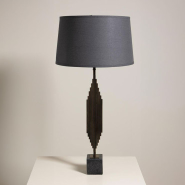 Lampe base marbre noir orgue 81x40cm