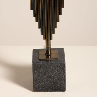 Lampe base marbre noir orgue 81x40cm