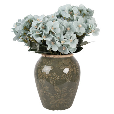 Vase céramique vert brun 16x16x20cm