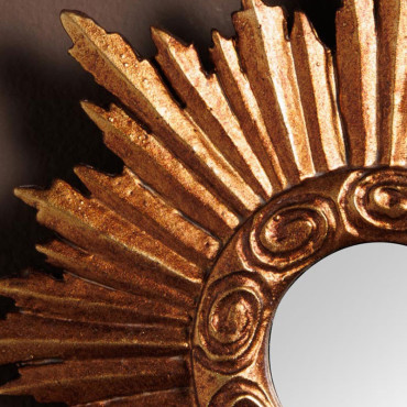 Mini miroir soleil doré 15cm