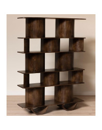 Grande Étagère Casini en Bois de Manguier 131x180x36cm