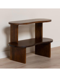 Petite Étagère Polanco en Bois de Manguier à 2 Niveaux 84x60x37cm