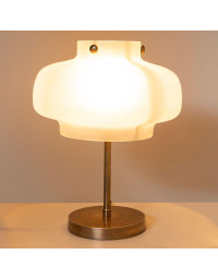 Lampe à Poser Lainor en Verre Sablé 43x33cm