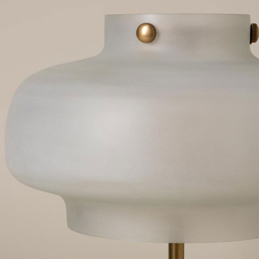 Lampe à poser verre sablé Lainor 43x33cm